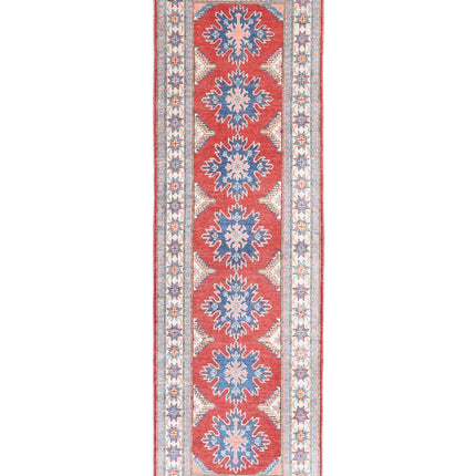 Kazak 2' 7" X 9' 8" Hand Knotted Wool Rug 2' 7" X 9' 8" (79 X 295) / Red / Wool