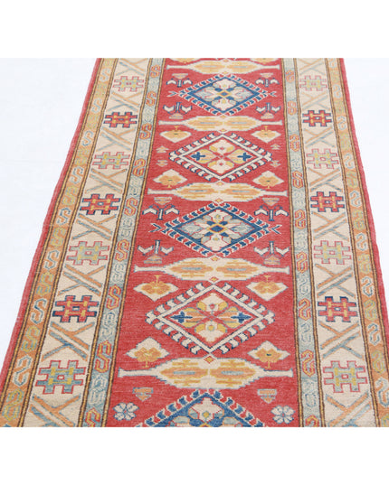 Kazak 2' 8" X 8' 10" Hand Knotted Wool Rug 2' 8" X 8' 10" (81 X 269) / Red / Wool