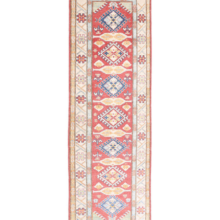 Kazak 2' 8" X 8' 10" Hand Knotted Wool Rug 2' 8" X 8' 10" (81 X 269) / Red / Wool