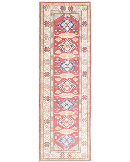 Kazak 2' 8" X 8' 10" Hand Knotted Wool Rug 2' 8" X 8' 10" (81 X 269) / Red / Wool