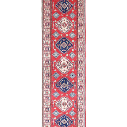 Kazak 2' 9" X 9' 11" Hand Knotted Wool Rug 2' 9" X 9' 11" (84 X 302) / Red / Wool