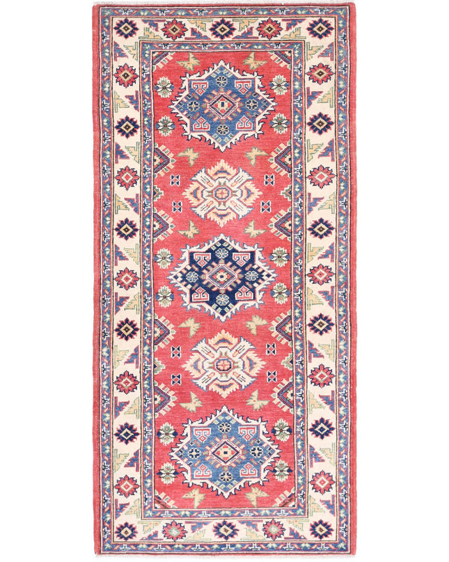 Kazak 2' 9" X 6' 1" Hand Knotted Wool Rug 2' 9" X 6' 1" (84 X 185) / Red / Wool