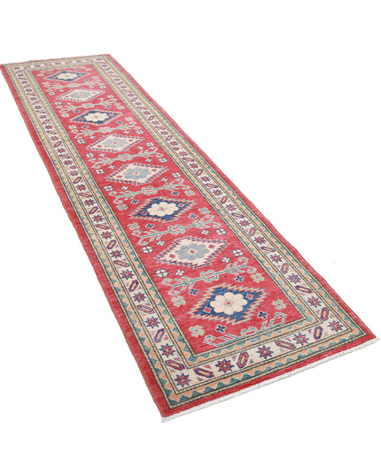 Kazak 2' 8" X 9' 6" Hand Knotted Wool Rug 2' 8" X 9' 6" (81 X 290) / Red / Wool