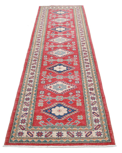 Kazak 2' 8" X 9' 6" Hand Knotted Wool Rug 2' 8" X 9' 6" (81 X 290) / Red / Wool