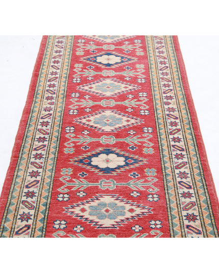 Kazak 2' 8" X 9' 6" Hand Knotted Wool Rug 2' 8" X 9' 6" (81 X 290) / Red / Wool