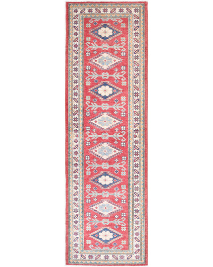 Kazak 2' 8" X 9' 6" Hand Knotted Wool Rug 2' 8" X 9' 6" (81 X 290) / Red / Wool