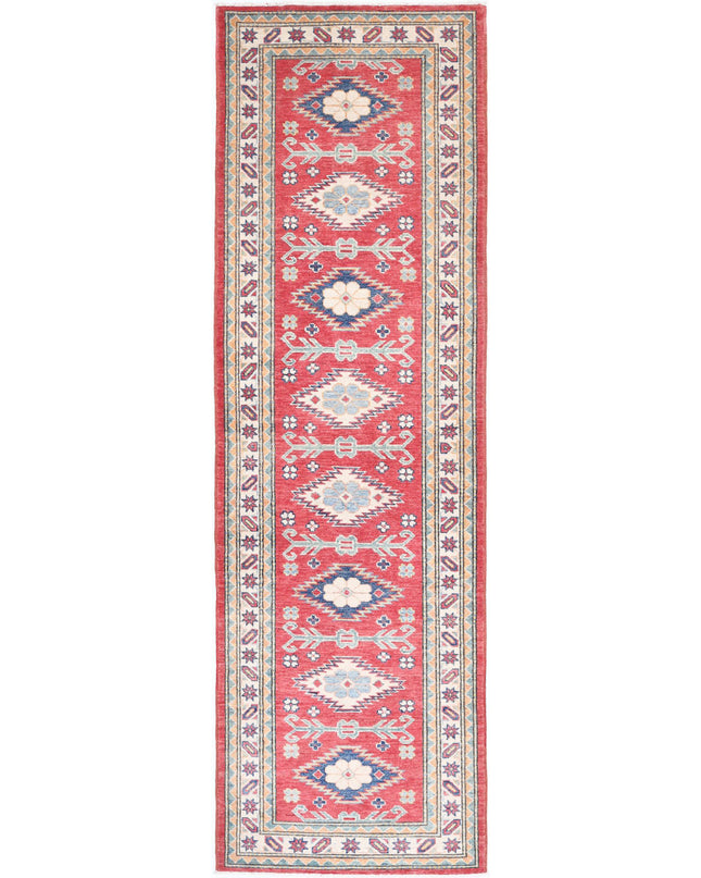 Kazak 2' 8" X 9' 6" Hand Knotted Wool Rug 2' 8" X 9' 6" (81 X 290) / Red / Wool