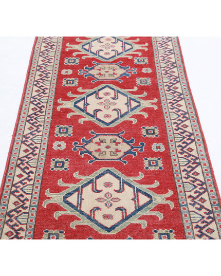 Kazak 2' 8" X 9' 8" Hand Knotted Wool Rug 2' 8" X 9' 8" (81 X 295) / Red / Wool