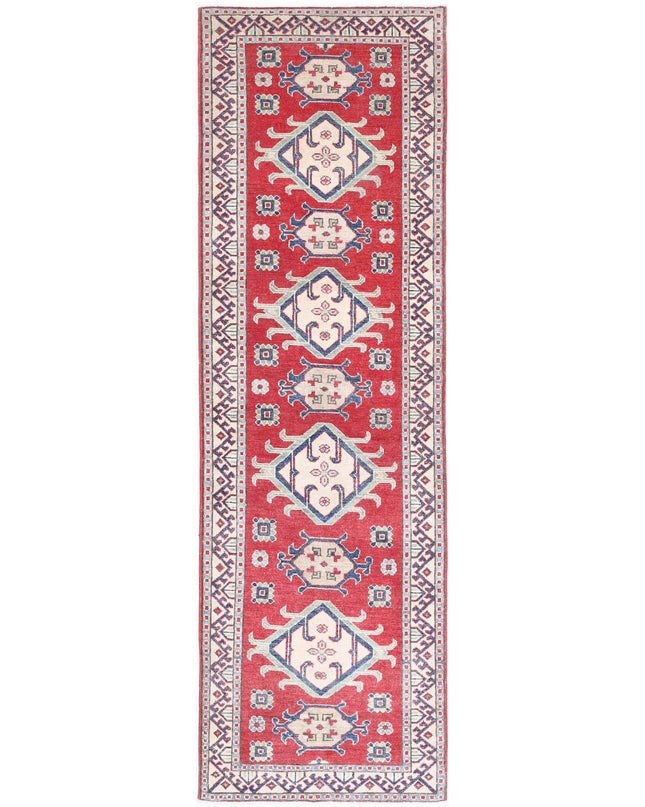 Kazak 2' 8" X 9' 8" Hand Knotted Wool Rug 2' 8" X 9' 8" (81 X 295) / Red / Wool