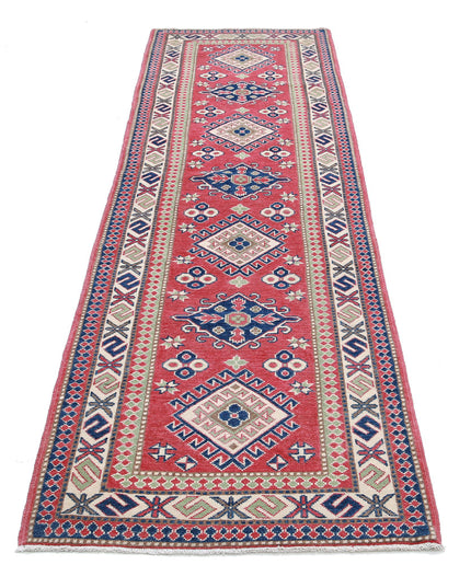 Kazak 2' 8" X 9' 9" Hand Knotted Wool Rug 2' 8" X 9' 9" (81 X 297) / Red / Wool