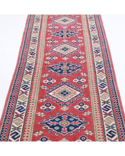 Kazak 2' 8" X 9' 9" Hand Knotted Wool Rug 2' 8" X 9' 9" (81 X 297) / Red / Wool