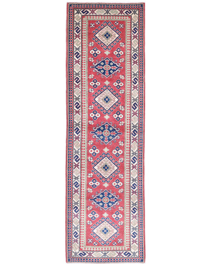 Kazak 2' 8" X 9' 9" Hand Knotted Wool Rug 2' 8" X 9' 9" (81 X 297) / Red / Wool
