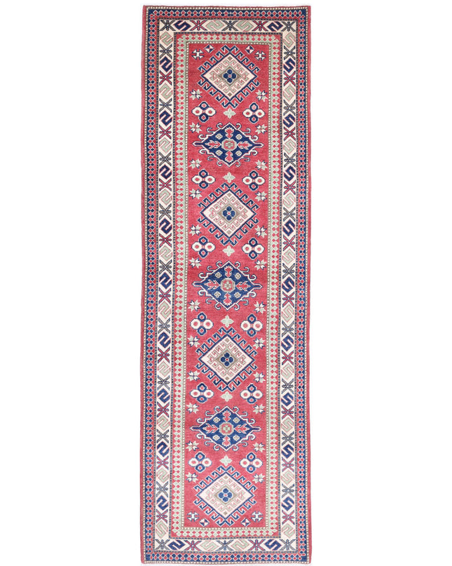 Kazak 2' 8" X 9' 9" Hand Knotted Wool Rug 2' 8" X 9' 9" (81 X 297) / Red / Wool