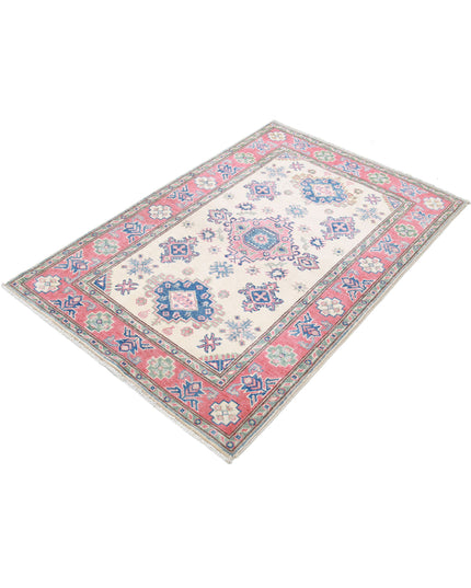 Kazak 3' 3" X 4' 8" Hand Knotted Wool Rug 3' 3" X 4' 8" (99 X 142) / Ivory / Wool