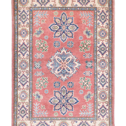 Kazak 3' 3" X 4' 9" Hand Knotted Wool Rug 3' 3" X 4' 9" (99 X 145) / Red / Wool