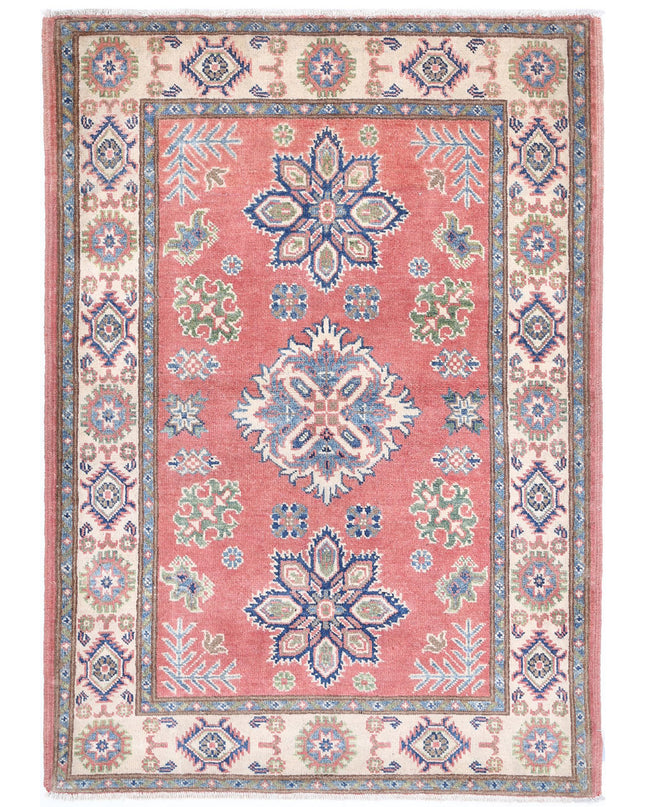 Kazak 3' 3" X 4' 9" Hand Knotted Wool Rug 3' 3" X 4' 9" (99 X 145) / Red / Wool