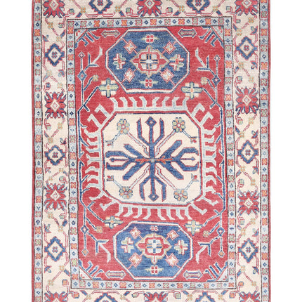 Kazak 3' 3" X 5' 0" Hand Knotted Wool Rug 3' 3" X 5' 0" (99 X 152) / Red / Wool
