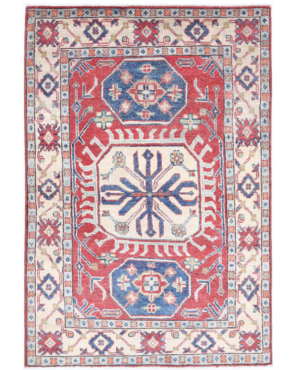 Kazak 3' 3" X 5' 0" Hand Knotted Wool Rug 3' 3" X 5' 0" (99 X 152) / Red / Wool