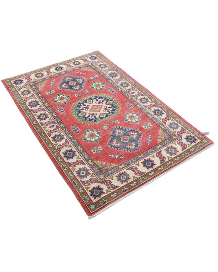Kazak 3' 3" X 4' 10" Hand Knotted Wool Rug 3' 3" X 4' 10" (99 X 147) / Red / Wool