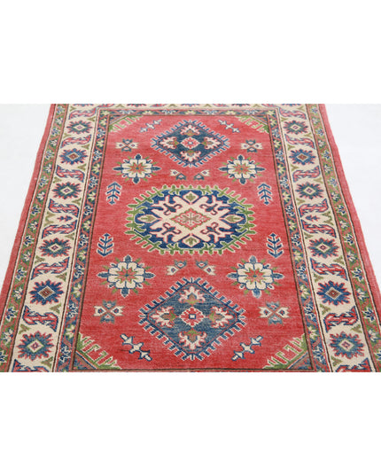 Kazak 3' 3" X 4' 10" Hand Knotted Wool Rug 3' 3" X 4' 10" (99 X 147) / Red / Wool