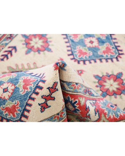 Kazak 3' 4" X 4' 8" Hand Knotted Wool Rug 3' 4" X 4' 8" (101 X 142) / Ivory / Wool