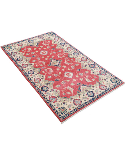 Kazak 3' 1" X 5' 2" Hand Knotted Wool Rug 3' 1" X 5' 2" (94 X 158) / Red / Wool