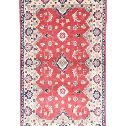 Kazak 3' 1" X 5' 2" Hand Knotted Wool Rug 3' 1" X 5' 2" (94 X 158) / Red / Wool