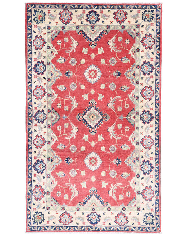 Kazak 3' 1" X 5' 2" Hand Knotted Wool Rug 3' 1" X 5' 2" (94 X 158) / Red / Wool