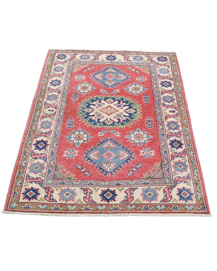 Kazak 3' 3" X 4' 8" Hand Knotted Wool Rug 3' 3" X 4' 8" (99 X 142) / Red / Wool