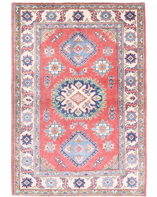 Kazak 3' 3" X 4' 8" Hand Knotted Wool Rug 3' 3" X 4' 8" (99 X 142) / Red / Wool