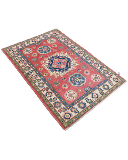 Kazak 3' 3" X 4' 10" Hand Knotted Wool Rug 3' 3" X 4' 10" (99 X 147) / Red / Wool