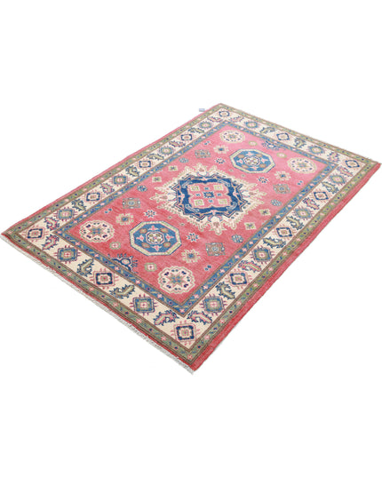 Kazak 3' 3" X 4' 10" Hand Knotted Wool Rug 3' 3" X 4' 10" (99 X 147) / Red / Wool