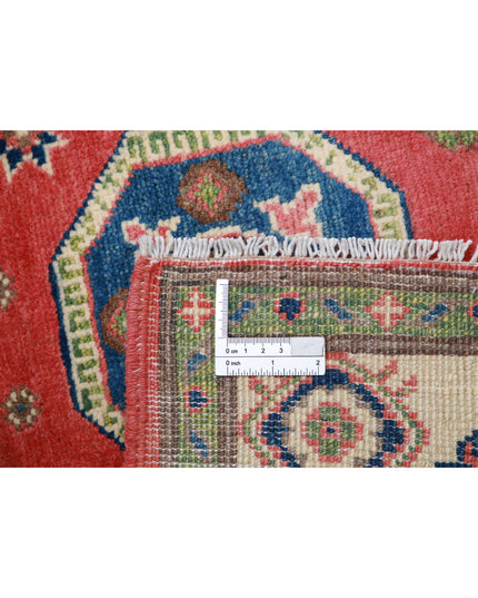 Kazak 3' 3" X 4' 10" Hand Knotted Wool Rug 3' 3" X 4' 10" (99 X 147) / Red / Wool