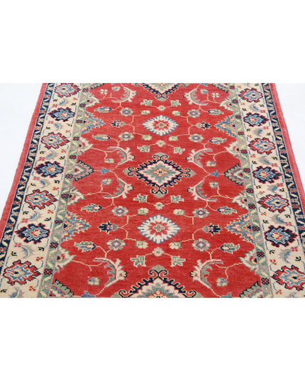 Kazak 3' 2" X 4' 7" Hand Knotted Wool Rug 3' 2" X 4' 7" (97 X 140) / Red / Wool