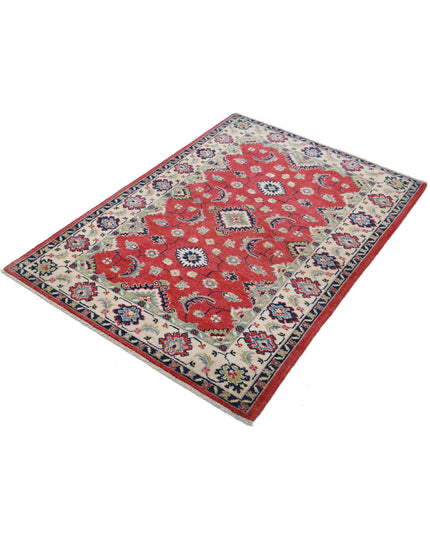 Kazak 3' 0" X 4' 8" Hand Knotted Wool Rug 3' 0" X 4' 8" (91 X 142) / Red / Wool