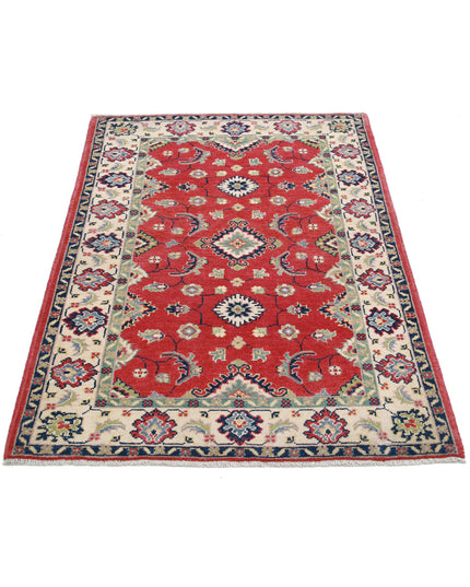 Kazak 3' 0" X 4' 8" Hand Knotted Wool Rug 3' 0" X 4' 8" (91 X 142) / Red / Wool