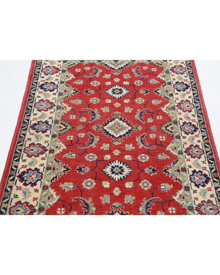 Kazak 3' 0" X 4' 8" Hand Knotted Wool Rug 3' 0" X 4' 8" (91 X 142) / Red / Wool