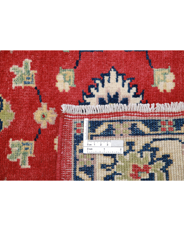 Kazak 3' 0" X 4' 8" Hand Knotted Wool Rug 3' 0" X 4' 8" (91 X 142) / Red / Wool