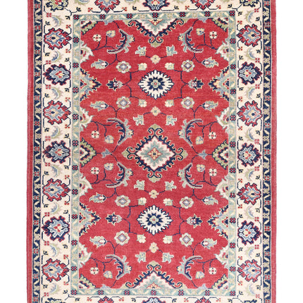 Kazak 3' 0" X 4' 8" Hand Knotted Wool Rug 3' 0" X 4' 8" (91 X 142) / Red / Wool