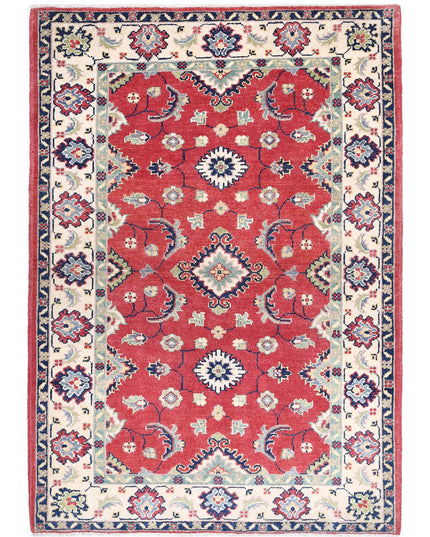 Kazak 3' 0" X 4' 8" Hand Knotted Wool Rug 3' 0" X 4' 8" (91 X 142) / Red / Wool