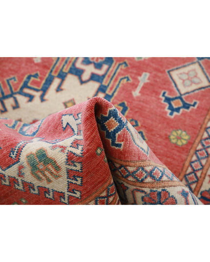 Kazak 3' 2" X 4' 8" Hand Knotted Wool Rug 3' 2" X 4' 8" (97 X 142) / Red / Wool