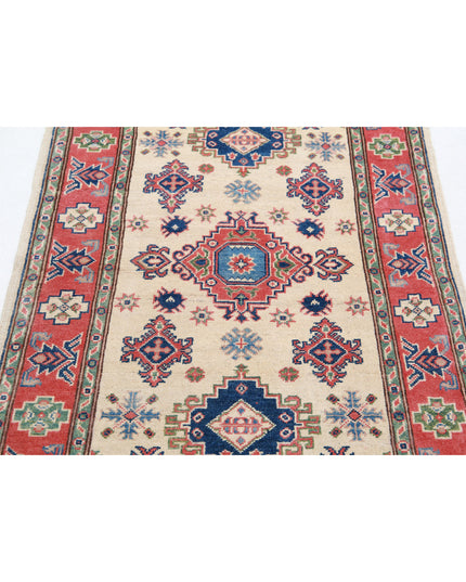 Kazak 3' 1" X 4' 10" Hand Knotted Wool Rug 3' 1" X 4' 10" (94 X 147) / Ivory / Wool