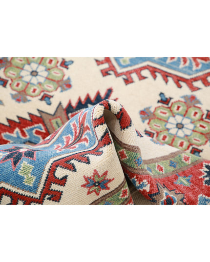 Kazak 3' 4" X 4' 10" Hand Knotted Wool Rug 3' 4" X 4' 10" (101 X 147) / Ivory / Wool