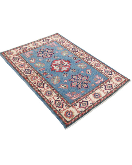 Kazak 3' 3" X 4' 9" Hand Knotted Wool Rug 3' 3" X 4' 9" (99 X 145) / Blue / Wool