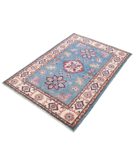 Kazak 3' 3" X 4' 9" Hand Knotted Wool Rug 3' 3" X 4' 9" (99 X 145) / Blue / Wool