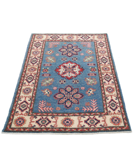 Kazak 3' 3" X 4' 9" Hand Knotted Wool Rug 3' 3" X 4' 9" (99 X 145) / Blue / Wool