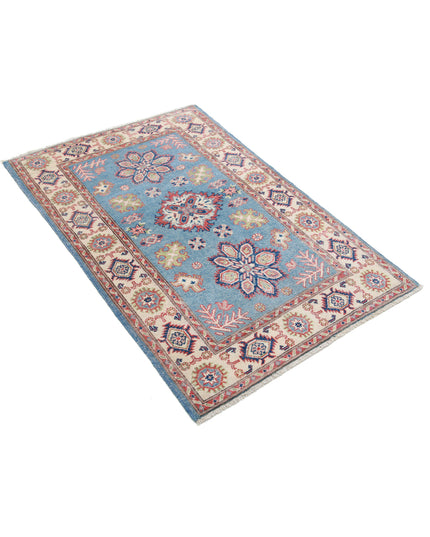 Kazak 2' 11" X 4' 8" Hand Knotted Wool Rug 2' 11" X 4' 8" (89 X 142) / Blue / Wool