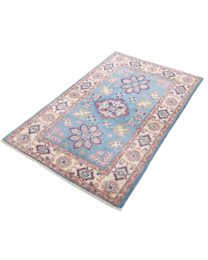 Kazak 2' 11" X 4' 8" Hand Knotted Wool Rug 2' 11" X 4' 8" (89 X 142) / Blue / Wool