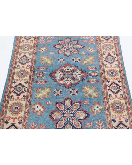 Kazak 2' 11" X 4' 8" Hand Knotted Wool Rug 2' 11" X 4' 8" (89 X 142) / Blue / Wool