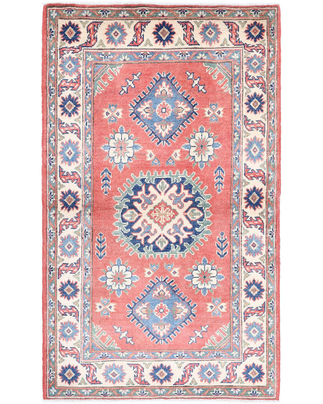 Kazak 3' 1" X 5' 2" Hand Knotted Wool Rug 3' 1" X 5' 2" (94 X 158) / Red / Wool